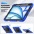 iPad Air 11 2024 / Air 11 2025 Silicone Hybrid PC Tablet Protective Case - Black+Dark Blue