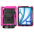 iPad Air 11 2024 / Air 11 2025 Silicone Hybrid PC Tablet Protective Case - Black+Rose Red
