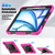 iPad Air 11 2024 / Air 11 2025 Silicone Hybrid PC Tablet Protective Case - Black+Rose Red