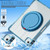 iPad Air 11 2025 / 2024 / Pro 11 2022 Rotation Ring Handle TPU Hybrid Clear PC Tablet Case - Light Blue