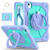 iPad Air 11 2025 / 2024 Contrast Color Robot Silicone Hybrid PC Tablet Case - Purple Mint Green