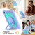 iPad Air 11 2025 / 2024 Contrast Color Robot Silicone Hybrid PC Tablet Case - Purple Mint Green