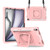 iPad Air 11 2025 / 2024 Handle Grip Holder Silicone Hybrid PC Tablet Case with Strap - Rose Gold