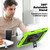 iPad Air 11 2025 / 2024 Silicone Hybrid PC Tablet Case with Shoulder Strap - Black + Yellow Green