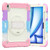 iPad Air 11 2025 / 2024 Silicone Hybrid PC Tablet Case with Shoulder Strap - Camouflage Pink