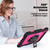 iPad Air 11 2025 / 2024 Silicone Hybrid PC Tablet Case with Shoulder Strap - Rose Red + Black