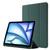 iPad Air 11 2025 / 2024 Skin Feel Tri-fold Leather Tablet Case with Pen Slot - Dark Green