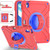 iPad Air 11 2025 / 2024 X Rotation PC Hybrid Silicone Tablet Case with Strap - Red Blue