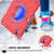 iPad Air 11 2025 / 2024 X Rotation PC Hybrid Silicone Tablet Case with Strap - Red Blue