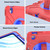 iPad Air 11 2025 / 2024 X Rotation PC Hybrid Silicone Tablet Case with Strap - Red Blue