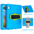 iPad 2025 / 2022 360 Rotation Stand EVA Hard PC Tablet Case with Strap - Blue+Green