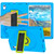 iPad 2025 / 2022 360 Rotation Stand EVA Hard PC Tablet Case with Strap - Blue+Green