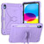 iPad 2025 / 2022 Butterfly Kickstand Heavy Duty Hard Rugged Tablet Case - Light Purple