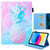 iPad 2025 / 2022 Colored Drawing Leather Smart Tablet Case - Blue Pink Pineapple