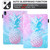 iPad 2025 / 2022 Colored Drawing Leather Smart Tablet Case - Blue Pink Pineapple