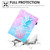 iPad 2025 / 2022 Colored Drawing Leather Smart Tablet Case - Blue Pink Pineapple