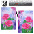 iPad 2025 / 2022 Colored Drawing Leather Smart Tablet Case - Red Rose