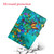 iPad 2025 / 2022 Coloured Drawing Stitching Smart Leather Tablet Case - Green Butterfly