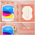 iPad 2025 / 2022 Contrast Color Robot Shockproof Silicon + PC Tablet Protective Case - Coral Orange+Beige