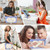 iPad 2025 / 2022 Contrast Color Robot Shockproof Silicon + PC Tablet Protective Case - Purple beige