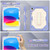 iPad 2025 / 2022 Contrast Color Robot Shockproof Silicon + PC Tablet Protective Case - Purple beige