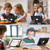 iPad 2025 / 2022 Contrast Color Robot Silicone + PC Tablet Protective Case - Black