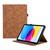 iPad 2025 / 2022 Embossed Geometric Leather Smart Tablet Case - Brown