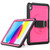 iPad 2025 / 2022 Honeycomb Hand Grip Turntable Stand Tablet Case - Rose Red