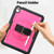 iPad 2025 / 2022 Honeycomb Hand Grip Turntable Stand Tablet Case - Rose Red