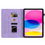 iPad 2025 / 2022 Lily Embossed Leather Smart Tablet Case - Purple