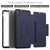 iPad 2025 / 2022 Notebook Magnetic Leather Tablet Case - Navy Blue