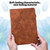 iPad 2025 / 2022 Peacock Embossed Pattern Leather Tablet Case - Brown