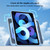iPad 2025 / 2022 Rotatable Magnetic Detachable Leather Tablet Case with Pen Slot - Silver Grey