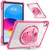 iPad 2025 / 2022 Rotation Grip Holder TPU Hybrid Clear PC Tablet Case - Red Rose