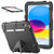 iPad 2025 / 2022 Rugged Silicone Hard PC Tablet Case with Holder - Black