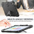 iPad 2025 / 2022 Rugged Silicone Hard PC Tablet Case with Holder - Black