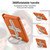 iPad 2025 / 2022 Shield 360 Rotation Handle EVA Shockproof PC Tablet Case - Orange Beige