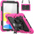 iPad 2025 / 2022 Silicone + PC Full Body Protection Tablet Case - Black + Rose Red