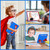 iPad 2025 / 2022 Silicone + PC Shockproof Protective Tablet Case - Blue+Red