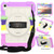 iPad 2025 / 2022 Silicone Hybrid PC Shockproof Tablet Case with Shoulder Strap - Colorful Purple