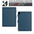 iPad 2025 / 2022 Solid Color Fiber Texture Smart Tablet Leather Case - Royal Blue