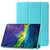 iPad 2025 / 2022 Three-folding Holder Honeycomb Silicone + PU Smart Leather Tablet Case - Mint Green