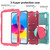 iPad 2025 / 2022 Two-Color Robot Shockproof Silicone + PC Protective Tablet Case - Mint Green + Rose Red