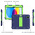 iPad 2025 / 2022 Two-Color Robot Shockproof Silicone + PC Protective Tablet Case - Navy Blue + Yellow Green