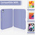 iPad mini 7 (2024) / mini 6 (2021) 3-fold TPU Smart Leather Tablet Case with Pen Slot - Lavender Purple