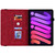 iPad mini 7 (2024) / mini 6 (2021) Butterfly Flower Embossed Leather Tablet Case - Red