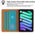 iPad mini 7 (2024) / mini 6 (2021) Butterfly Love Flower Embossed Leather Smart Tablet Case - Blue