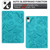 iPad mini 7 (2024) / mini 6 (2021) Butterfly Love Flower Embossed Leather Smart Tablet Case - Blue