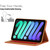 iPad mini 7 (2024) / mini 6 (2021) Butterfly Love Flower Embossed Leather Smart Tablet Case - Red