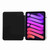 iPad mini 7 (2024) / mini 6 (2021) Carbon Fiber Clear Acrylic 3-Fold Leather Tablet Case - Black